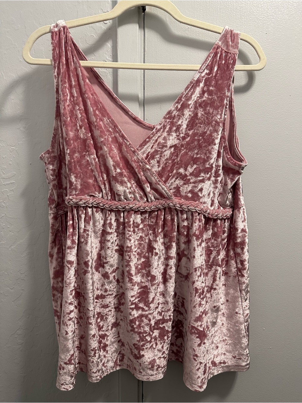 Torrid Pink Crushed Velvet Tank Top